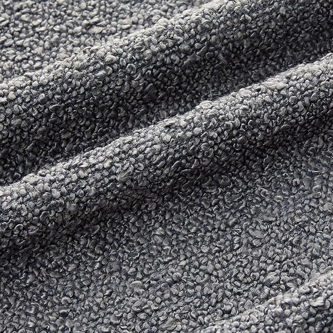 Mixhug Decorative Boucle Throw Pillow Covers, Dark Gray, 12 x 20 Inches, Pack of 2 - Textured Boho Pillow Covers for Couch and Bed