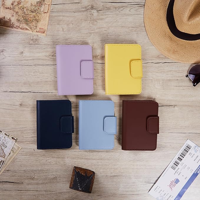 Passport Cover Leather - Travel Passport Wallet Compatible with Airtag Passports Cover with Card Slots & Note Compartment, Magnetic Closure, Genuine Leather, Classic Brown