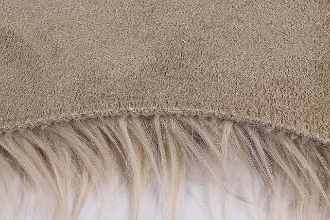 Nouvelle Legende Faux Fur Sheepskin Rug Duo, Soft, Plush, Premium High-Pile Accent Rug for Bedrooms, Hallways & Living Spaces, Warm & Cozy, Decorative, Faux Leather Backing, 23" x 73", Brown