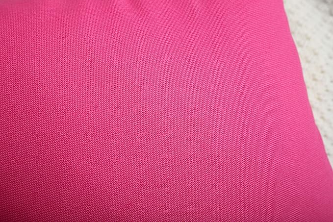 TangDepot Handmade Decorative Solid 100% Cotton Canvas Throw Pillow Covers/Pillow Shams, (20"x20", Hot Pink), 1 Count (Pack of 1)