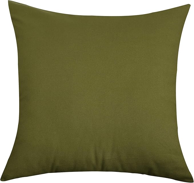TangDepot Handmade Decorative Solid 100% Cotton Canvas Throw Pillow Covers/Pillow Shams, (22"x22", Olive Green)