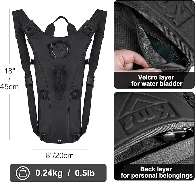 Outplea Tactical Rave Hydration Backpack with 3L Water Bladder for Men, Small Water Backpack for Hiking