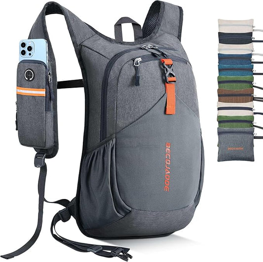 BECOJADDE 20L Small Hiking Backpack for Men Women Foldable Packable Back Pack Ultralight Hiking Daypack for Travel Camping Outdoor, Gray