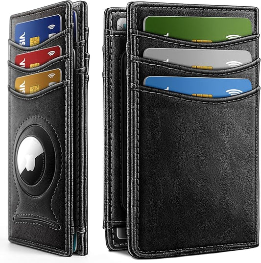 BULLIANT Slim Wallet For Men 12Cards,Magnetic Flip Build-in Money Clip Airtag Compatible-RFID Blocking