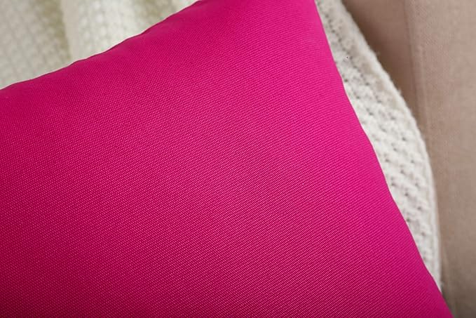 TangDepot Cotton Solid Throw Pillow Covers, 12" x 20" , Brilliant Rose, 1 Count (Pack of 1)