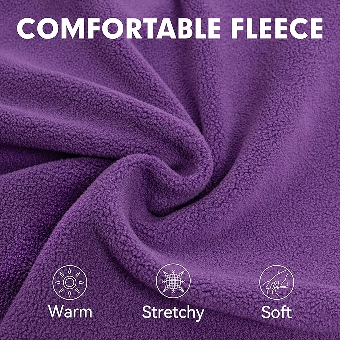 cyeollo Fleece Dog Sweater, Soft Stretchy Fleece Dog Jacket Pullover Turtleneck Dogs Vest Lightweight Coat Warm Winter Pet Clothes, Purple XXL