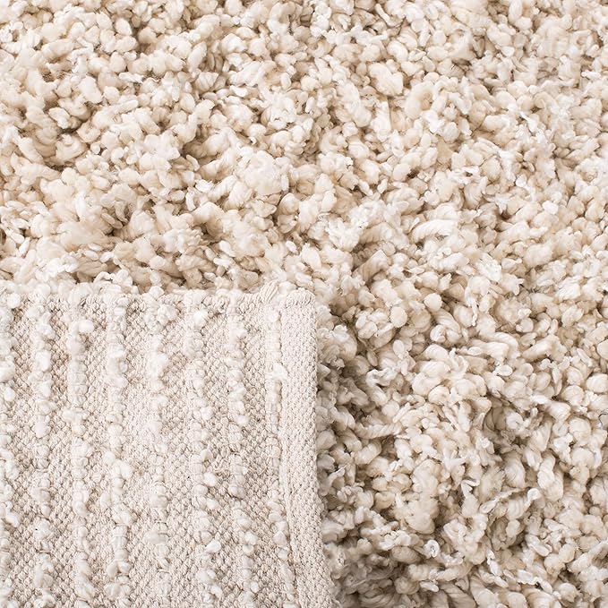 SAFAVIEH Sheep Shag Collection Runner Rug - 2'3" x 8', Ivory, Handmade, 1-inch Thick Ideal for High Traffic Areas in Living Room, Bedroom (SSG212A)