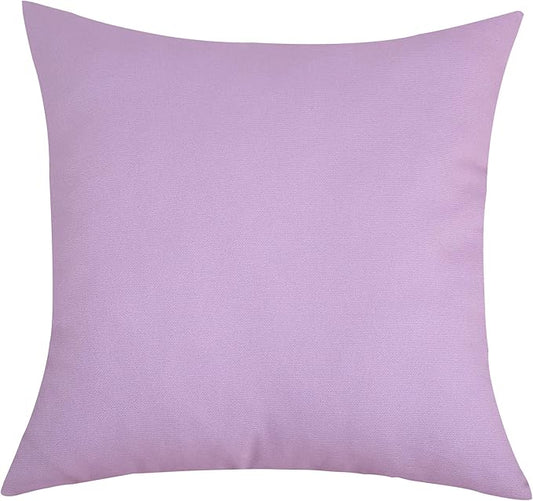 TangDepot Cotton Solid Throw Pillow Covers, 22" x 22" , Light Purple Lavende, 1 Count (Pack of 1)