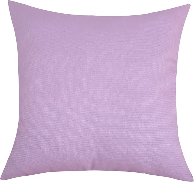 TangDepot Set of 2 Handmade Decorative Solid 100% Cotton Canvas Throw Pillow Covers/Cushion Covers, 45 Colors Available - (20"x20" 2 Pieces, Light Purple Lavende)