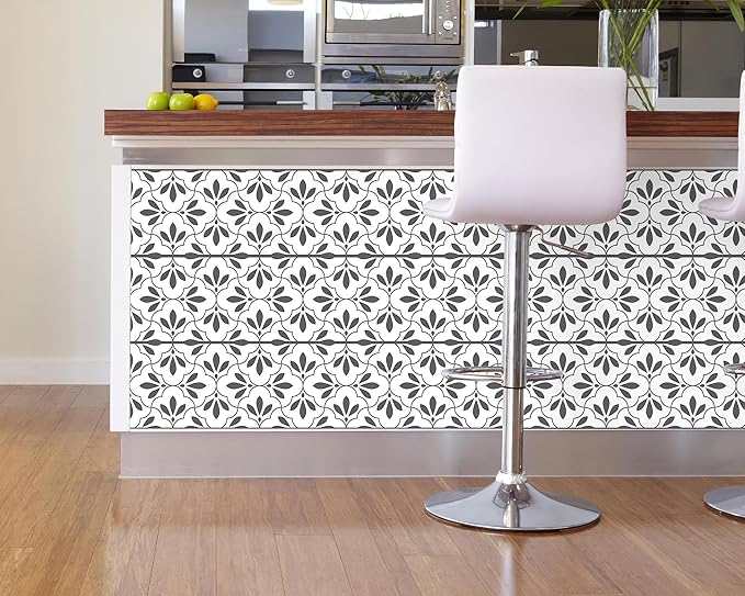 FLFK Wallpaper Border Black and White Patterns Peel and Stick Wall Border Self Adhesive Wallpapers for Living Room Bedroom Kitchen Bathroom 9"x240"