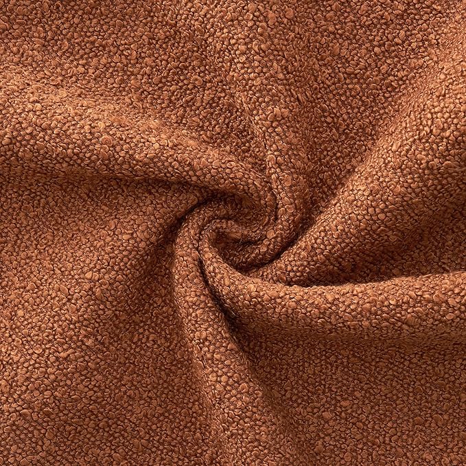 MIULEE 20x20 Inch Decorative Pillow Covers for Couch Bed Set of 2 Textured Boucle Neutral Winter Throw Pillows Rust Accent Solid Cushion Pillowcases Sofa Livingroom Home Decor