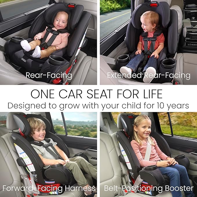Britax One4Life All in One Convertible Car Seat, 3 in 1 Car Seat & Booster Seat with Easy ClickTight Installation, Extended Rear Facing Capacity, and Breathable SafeWash Fabrics — Teak