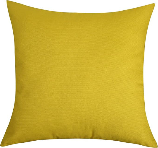TangDepot Handmade Decorative Solid 100% Cotton Canvas Throw Pillow Covers /Pillow Shams, (16"x16", Deep Yellow), 1 Count (Pack of 1)