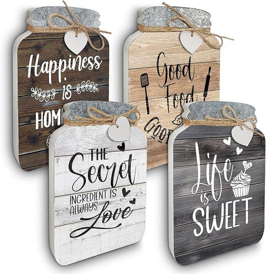 Old Shack Collection – Kitchen Wall Decor Set of 4 – Durable Kitchen Wall Art – Refined Kitchen Decor to Elevate Your Home, Crafted for Lasting Style, 8 x 5 in