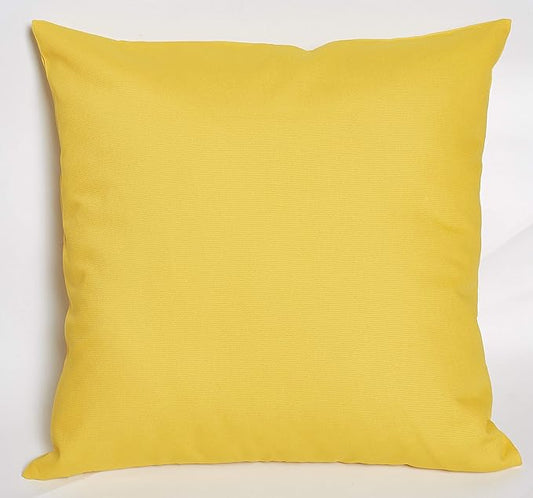 TangDepot Handmade Decorative Solid 100% Cotton Canvas Throw Pillow Covers/Pillow Shams, (20"x20", Yellow)