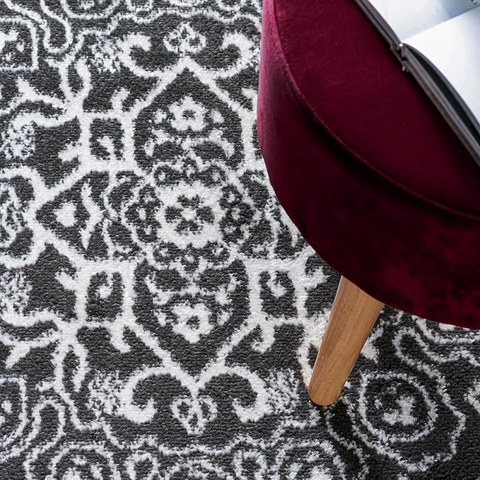 Rugs.com Arlington Collection Rug – 8' x 10' Dark Grey Medium-Pile Rug Perfect for Living Rooms, Large Dining Rooms, Open Floorplans
