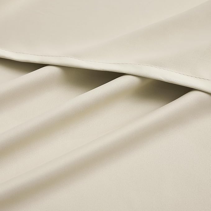 DUALIFE Extra Long Cream Beige 120 Inch Length Curtains 10 FT Blackout Window Drapes for Bedroom Room Darkening Grommet Curtains 60 x 120 Inches Long Buttercream 2 Panels