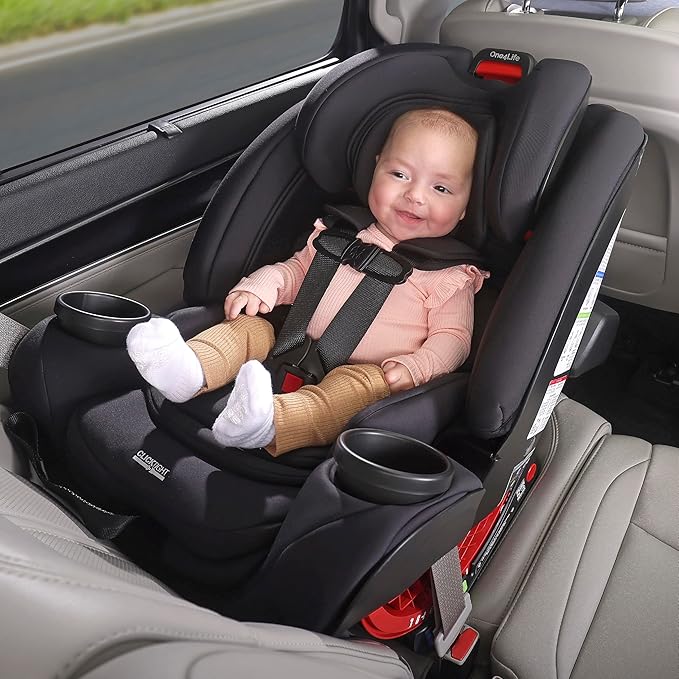 Britax One4Life All in One Convertible Car Seat, 3 in 1 Car Seat & Booster Seat with Easy ClickTight Installation, Extended Rear Facing Capacity, and Breathable SafeWash Fabrics — Mineral Gray