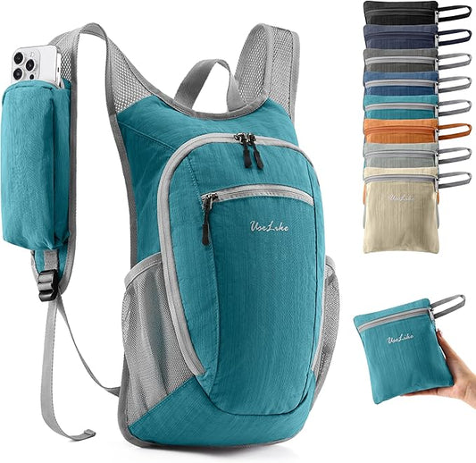 Uselike 10L Small Hiking Backpack Travel Daypack Lightweight Packable Back Pack for Women Men(Teal Blue)