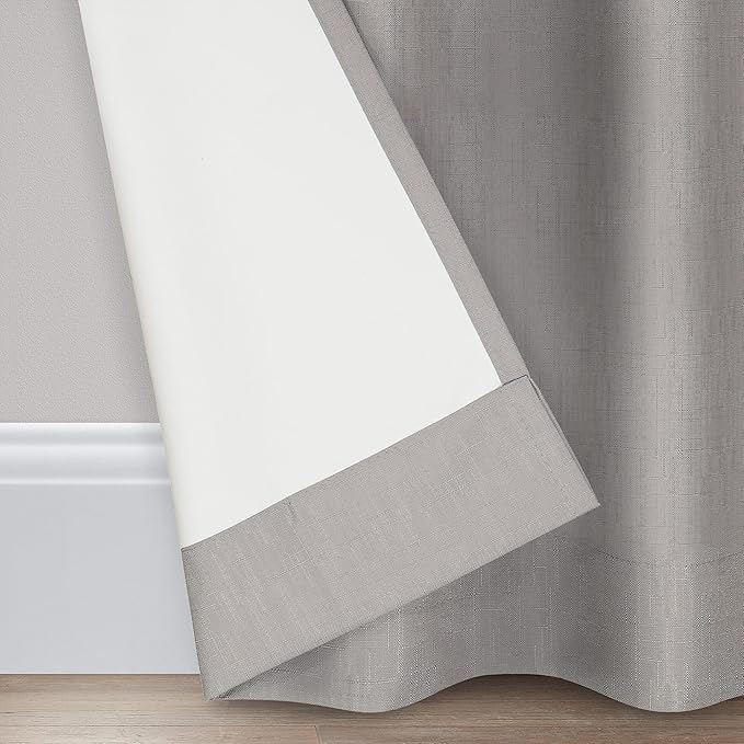 ECLIPSE Kendall Modern Blackout Thermal Rod Pocket Window Curtain for Bedroom or Living Room (1 Panel), 42" x 63", Grey