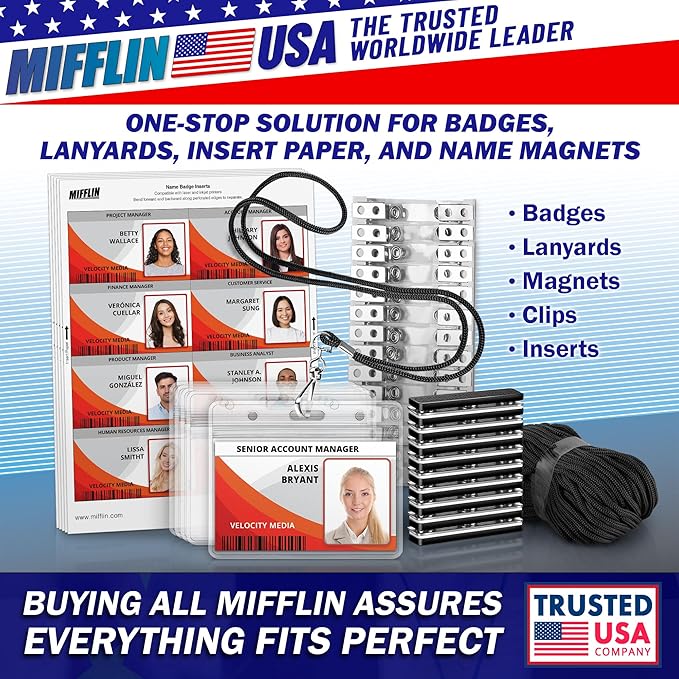 ifflin-USA Passport & Card Holders (Clear, 4x6 Inches, 10 Pack), Extra Large ID Name Badge Holder, Zipperless Vertical Plastic Card Holders