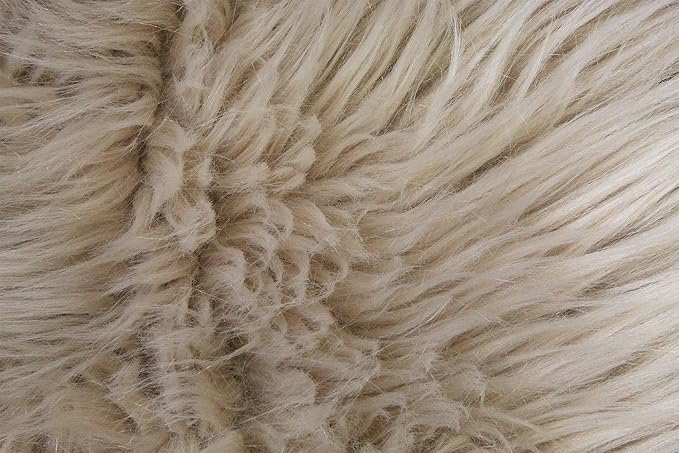 Nouvelle Legende Faux Fur Sheepskin Rug Single, Soft, Plush, Premium High-Pile Accent Rug for Bedrooms, Hallways & Living Spaces, Warm & Cozy, Faux Leather Backing, Easy Care, 23" x 40", Brown