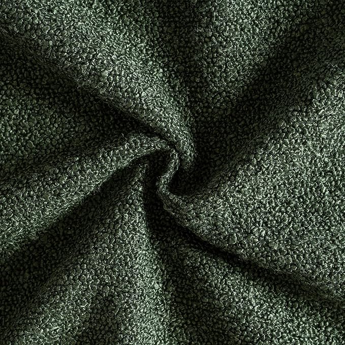 MIULEE 24x24 Christmas Decorative Euro Sham Throw Pillows for Bed Set of 2 Textured Boucle Neutral Winter Throw Pillow Covers Dark Green Accent Solid Couch Pillowcase Sofa Livingroom Home Decor