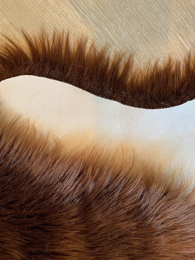 LAMBZY Faux Sheepskin Super Soft Hypoallergenic Silky Shag Rug for Living Room, Kids Room, Sofa (Single 2'x3', Brown)