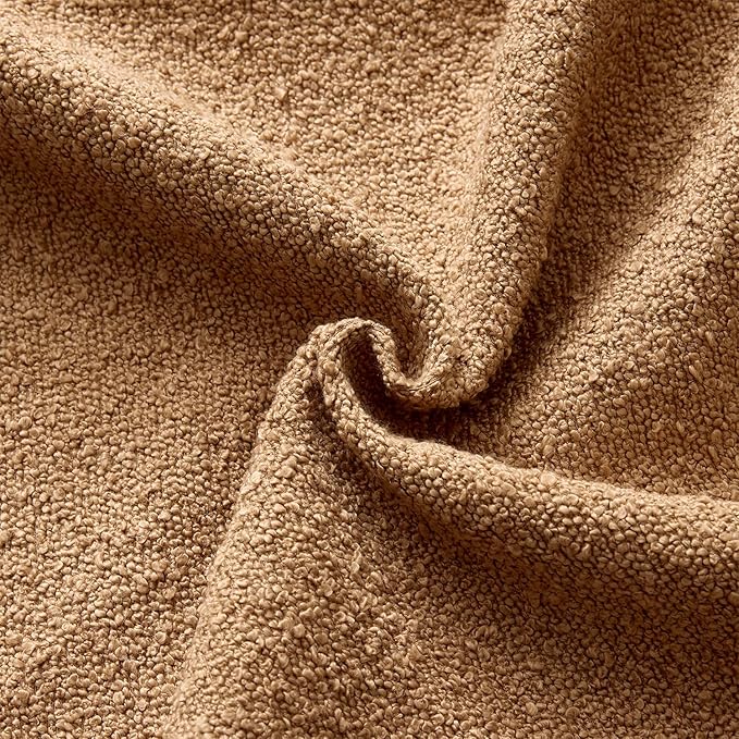 ANRODUO Pack of 2 Textured Boucle Throw Pillow Covers Soft Tobacco Brown Decorative Accent Solid Pillow Cases Cozy Modern Couch Cushion Case for Chair Sofa Bedroom Living Room Home Decor, 18 x 18 Inch