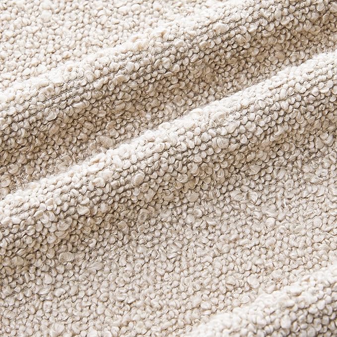 Mixhug Decorative Boucle Throw Pillow Covers, Dark Flax, 18 x 18 Inches, Pack of 2 - Neutral Textured Boho Pillow Covers for Couch and Bed