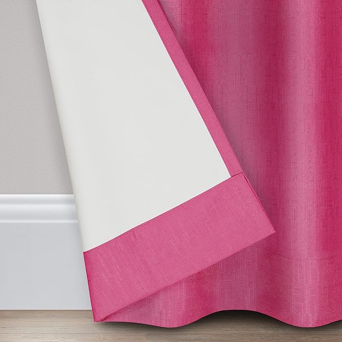 ECLIPSE Kendall Modern Blackout Thermal Rod Pocket Window Curtain for Bedroom or Living Room (1 Panel), 42 X 63, Raspberry