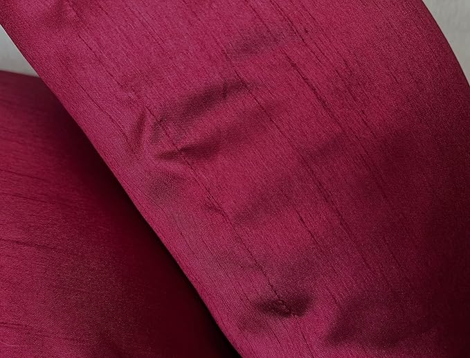 Aiking Home 26x26 Inches Faux Silk Square European Shams, Zipper Closure, Burgundy (Set of 2)
