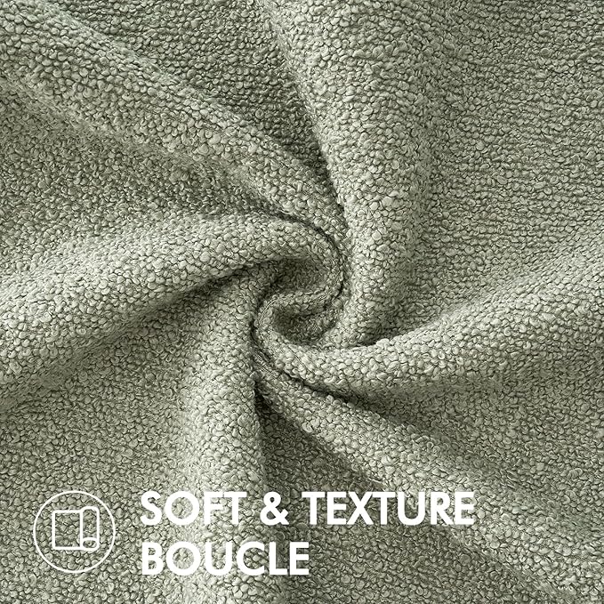 MIULEE 18x18 Inch Decorative Pillow Covers for Couch Bed Set of 2 Textured Boucle Neutral Spring Throw Pillows Sage Green Accent Solid Cushion Pillowcases Sofa Livingroom Home Decor