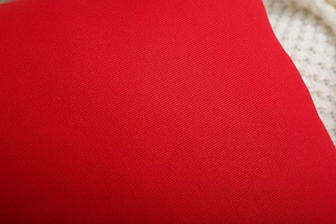 TangDepot Handmade Decorative Solid 100% Cotton Canvas Throw Pillow Covers/Pillow Shams, (20"x20", Red)