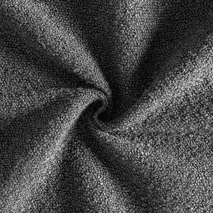 MIULEE 24x24 Decorative Euro Sham Throw Pillows for Bed Set of 2 Textured Boucle Neutral Winter Throw Pillow Covers Dark Gray Accent Solid Couch Pillowcases Sofa Livingroom Home Decor