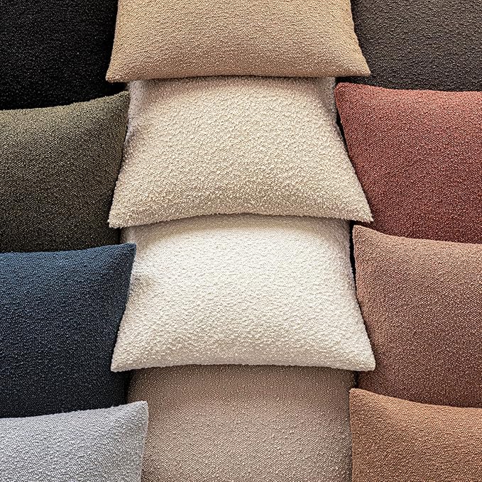 Foindtower Decorative Textured Boucle Throw Pillow Covers Accent Solid Pillow Cases Neutral Long Body Lumbar Couch Cushion Case for Chair Sofa Bedroom Living Room Home Decor 14x36 Inch,1PC,Light Brown