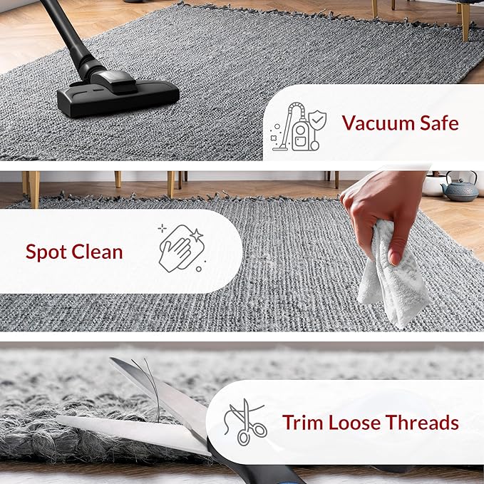Nuloom Daniela Grey, 5' x 7'6", Handmade, Jute, Tassel, Soft and Textured, High Traffic, Stain Resistant, Easy Clean, Durable Area Rug for Bedroom, Living Room, Dining Space, Foyer, Entryway