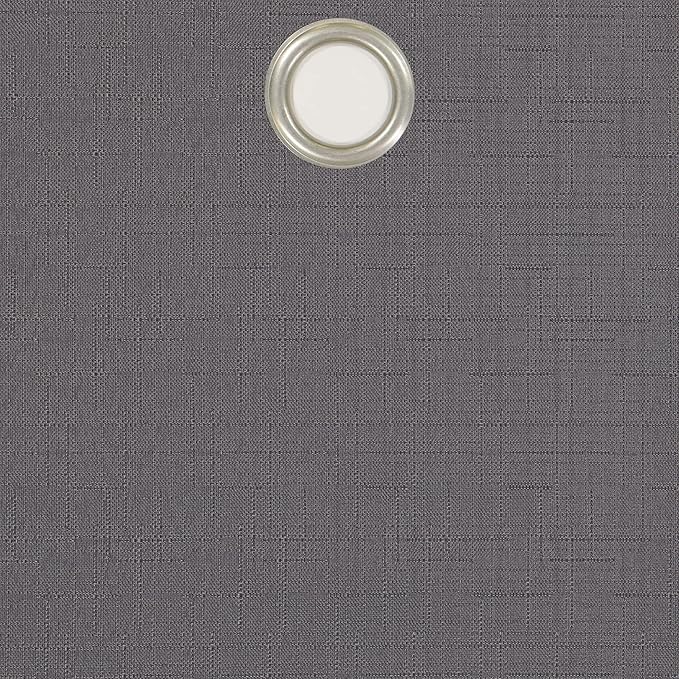ECLIPSE Kendall Solid Textured Blackout Thermal Insulated Lining Grommet Window Curtain for Bedroom (1 Panel), 42 in x 54 in, Charcoal