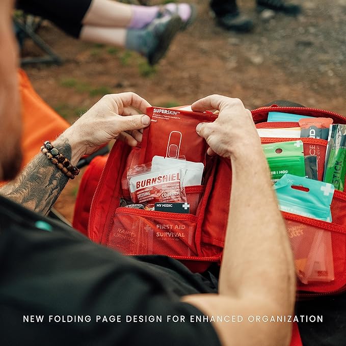 MY MEDIC MyFAK PRO Ifak First Aid Kit - 140 Life Saving Trauma and Medical Items - HSA FSA Home Medical Kit for Camping or Car - Red
