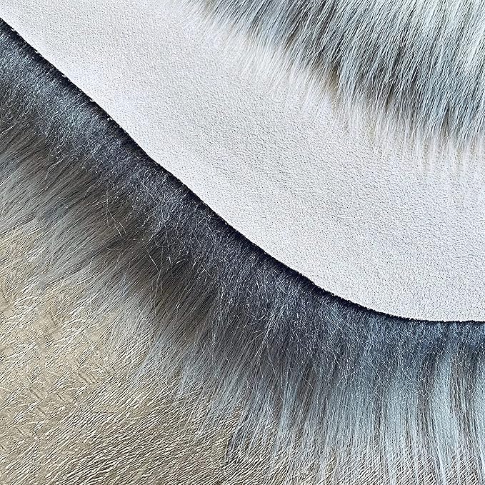 LAMBZY High Pile Super Soft Faux Sheepskin Rug (6'x9', Grey)