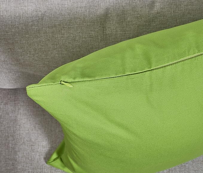 TangDepot Cotton Solid Throw Pillow Cover, 12 INCH x 12 INCH, Apple Green