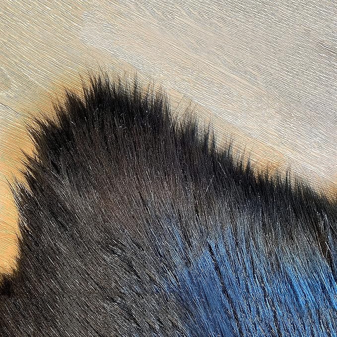 LAMBZY High Pile Super Fluffy Soft Faux Sheepskin Rug | Faux Sheepskin Rugs for Living Room Playroom Bedroom | Classic Super Soft to Touch Rug (4'x6', Black)