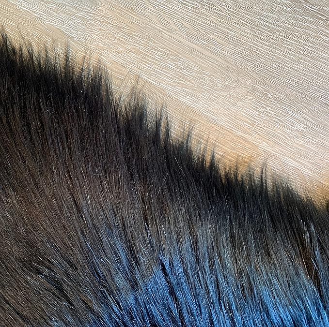 LAMBZY Faux Sheepskin Super Soft Hypoallergenic Silky Shag Rug for Living Room, Kids Room, Sofa (Duo Decto 12 Pelts 6'x12', Black)