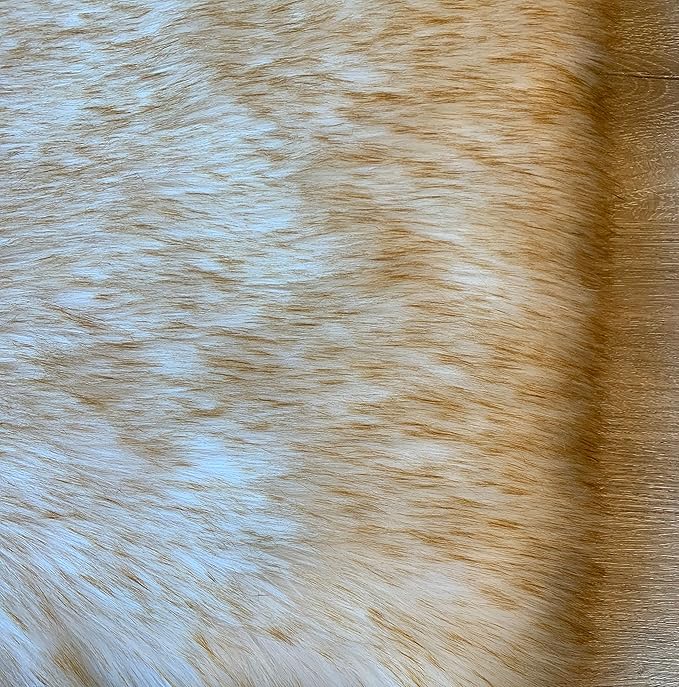 LAMBZY Faux Sheepskin Super Soft Hypoallergenic Silky Shag Rug for Living Room, Kids Room, Sofa (Sexto 6 Pelts 6'x6', White/Brown Tips)