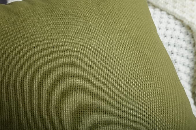 TangDepot Handmade Decorative Solid 100% Cotton Canvas Throw Pillow Covers/Pillow Shams, (28"x28", Olive Green)