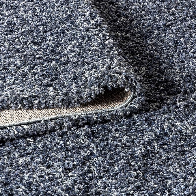JONATHAN Y Mercer Shag Plush Tassel Denim Blue Runner Rug, 2x8, Contemporary, Modern, Easy-Cleaning for Living Room, Bedroom, Kitchen, Pet Friendly, Non-Shedding (MCR100C-28)