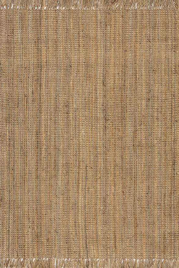 Nuloom Daniela Natural, 2' x 3', Handmade, Jute, Tassel, Soft and Textured, High Traffic, Stain Resistant, Easy Clean, Durable Area Rug for Bedroom, Living Room, Dining Space, Foyer, Entryway